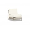 Manhattan Wicker Armless Club With Cushions In Linen Canvas With Self Welt  - Small