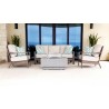 Laguna Aluminum Sofa With Cushions In Canvas Flax - Lifestyle Photo - Laguna Aluminum Sofa With Cushions In Canvas Flax - Lifestyle Photo