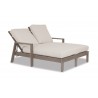 Laguna Aluminum Double Chaise Lounge With Cushions In Canvas Flax - Laguna Aluminum Double Chaise Lounge With Cushions In Canvas Flax