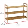 Oceanstar 3-Tier Bamboo Shoe Rack - Natural - Dimensions - Oceanstar 3-Tier Bamboo Shoe Rack - Natural - Dimensions
