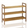Oceanstar 3-Tier Bamboo Shoe Rack - Natural - Angled - Oceanstar 3-Tier Bamboo Shoe Rack - Natural - Angled