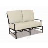 La Jolla Aluminum Loveseat With Cushions In Canvas Flax With Self Welt