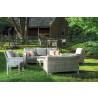 Alfresco Home Cornwall Woven Wood Deep Seating Conversation Set with Sunbrella Cast Shale Cushions