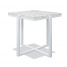 Square End Table With Honed Carrara Marble - Frost