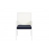 Sunset West Regatta Dining Chair With Cushion In Canvas Navy with Canvas White Welt - With Cushion - Front