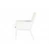 Sunset West Regatta Dining Chair With Cushion In Canvas Navy with Canvas White Welt - With Cushion - Side Angle - No Cushion