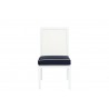 Regatta Armless Dining Chair With Cushion In Canvas Navy With Canvas White Welt - Front