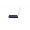 Regatta Armless Dining Chair With Cushion In Canvas Navy With Canvas White Welt - Side