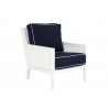 Sunset West Regatta Club Chair With Cushion In Canvas Navy With Canvas White Welt - Angled - Sunset West Regatta Club Chair With Cushion In Canvas Navy With Canvas White Welt - Angled