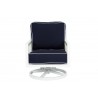Sunset West Regatta Swivel Rocking Club Chair Canvas Navy With Canvas White Welt - Front - Sunset West Regatta Swivel Rocking Club Chair Canvas Navy With Canvas White Welt - Front