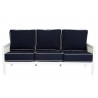 Regatta Sofa With Cushions In Canvas Navy With Canvas White Welt - Front - Regatta Sofa With Cushions In Canvas Navy With Canvas White Welt - Front