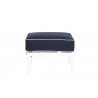 Sunset West Regatta Ottoman With Cushion In Canvas Navy With Canvas White Welt - Front