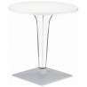 Ice Werzalit Top Round Dining Table with Transparent Base 24 inch White - Ice Werzalit Top Round Dining Table with Transparent Base 24 inch White
