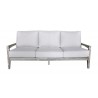 Driftwood Gray Teak Surf Side Outdoor Three Seater Sofa with Cushions - Driftwood Gray Teak Surf Side Outdoor Three Seater Sofa with Cushions