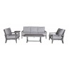 Driftwood Gray Teak Surf Side Outdoor Three Seater Sofa with Cushions - White BG - Driftwood Gray Teak Surf Side Outdoor Three Seater Sofa with Cushions - White BG