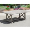Driftwood Gray Teak Surf Side Outdoor Coffee Table - Lifestyle