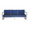 Driftwood Gray Teak Modern North Shore Outdoor Three Seater Sofa With Cushions