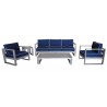 Driftwood Gray Teak Modern North Shore Outdoor Coffee Table - In Set