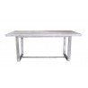 Driftwood Gray Teak Contemporary Bay Side Outdoor Rectangle Dining Table - Front