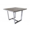 Driftwood Gray Teak Contemporary Bay Side Outdoor Square Dining Table 