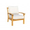 Natural Teak Heritage Outdoor Teak Lounge Chair - Angled View - Natural Teak Heritage Outdoor Teak Lounge Chair - Angled View