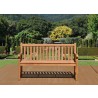 Natural Finish Teak Heritage Outdoor Two Seater Bench - Lifestyle