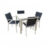 Skyline White Aluminum Outdoor Square Table Dining Set 