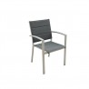 Skyline Silver Aluminum Outdoor Padded Dining Chairs