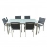 Skyline Silver Aluminum Outdoor Padded Dining Chairs - Set of 6