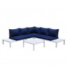 Osborne White Aluminum Outdoor 4 pc Sectional with Cushions - Osborne White Aluminum Outdoor 4 pc Sectional with Cushions