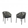 Osborne Black Aluminum Outdoor Dining Chairs - Set 2