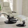 Narvick Recliner and Ottoman in Beige Breathable Air Leather - Narvick Recliner and Ottoman in Beige Breathable Air Leather