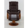 Narvick Recliner and Ottoman in Whisky - Front View - Narvick Recliner and Ottoman in Whisky - Front View