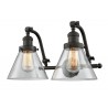 Double Swivel 2 Light Wall Bracket - CLEAR  GLASS