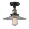 Glass Semi-Flush - Antique Copper - Black/Brushed Brass