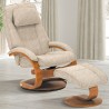Bergen Recliner and Ottoman in Teatro Linen Breathable Air Leather - Bergen Recliner and Ottoman in Teatro Linen Breathable Air Leather