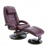 Bergen Recliner and Ottoman in Merlot Top Grain Leather - Angled View - Bergen Recliner and Ottoman in Merlot Top Grain Leather - Angled View