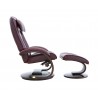 Bergen Recliner and Ottoman in Merlot Top Grain Leather - Side - Bergen Recliner and Ottoman in Merlot Top Grain Leather - Side