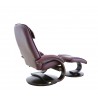 Bergen Recliner and Ottoman in Merlot Top Grain Leather - Back Angled - Bergen Recliner and Ottoman in Merlot Top Grain Leather - Back Angled