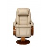 Bergen Recliner and Ottoman in Cobblestone Top Grain Leather - Front - Bergen Recliner and Ottoman in Cobblestone Top Grain Leather - Front