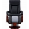 Hamar Recliner and Ottoman in Black Top Grain Leather - Front View - Hamar Recliner and Ottoman in Black Top Grain Leather - Front View