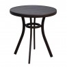 Lux 27" Rd. Bistro Table with Stat Top In Gloss Anthracite Finish