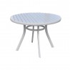 Lux 42" Rd. Umbrella Table with Slat Top in Gloss White Finish