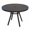 Lux 42" Rd. Umbrella Table with Slat Top in Gloss Anthracite Finish