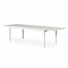 Lux 84"-114" Rect. Butterfly Ext. Umbrella Table with Slat Top In Gloss White Finish
