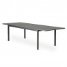 Lux 84"-114" Rect. Butterfly Ext. Umbrella Table with Slat Top In Gloss Anthracite Finish