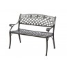 Alfresco Home Cinco Rosas Cast Aluminum Outdoor Bench - Antique Fern Finish - Alfresco Home Cinco Rosas Cast Aluminum Outdoor Bench - Antique Fern Finish