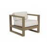 Sunset West Coastal Teak Club Chair With Cushions In Canvas - Angled - Sunset West Coastal Teak Club Chair With Cushions In Canvas - Angled