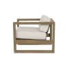 Sunset West Coastal Teak Club Chair With Cushions In Canvas - Side - Sunset West Coastal Teak Club Chair With Cushions In Canvas - Side