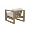 Sunset West Coastal Teak Club Chair With Cushions In Canvas - Back Angle - Sunset West Coastal Teak Club Chair With Cushions In Canvas - Back Angle